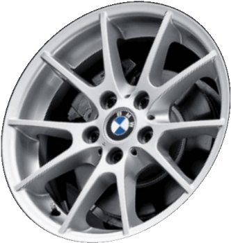 BMW 128i 2008-2013, 135i 2008-2013 powder coat silver 17x7 aluminum wheels or rims. Hollander part number 71249U20, OEM part number 36116775624.