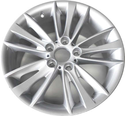 BMW 128i 2008-2013, 135i 2008-2013 powder coat silver 18x7.5 aluminum wheels or rims. Hollander part number 71258, OEM part number 36116779794.