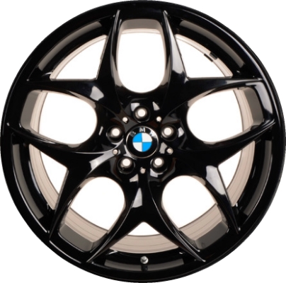 BMW X5-2007-2018, X5M 2010-2015, X6-2008-2019, X6M 2010-2015 powder coat black 21x10 aluminum wheels or rims. Hollander part number 71227U45, OEM part number 36116781993.