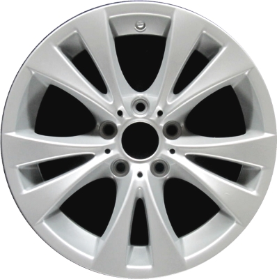 BMW 528i 2008-2010, 535i 2008-2010, 550i 2008-2010 powder coat silver 17x8 aluminum wheels or rims. Hollander part number 71299, OEM part number 36116783282.