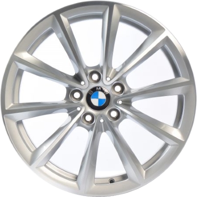 BMW Z4 2009-2016 silver machined 19x8 aluminum wheels or rims. Hollander part number ALY71361, OEM part number 36116785256.