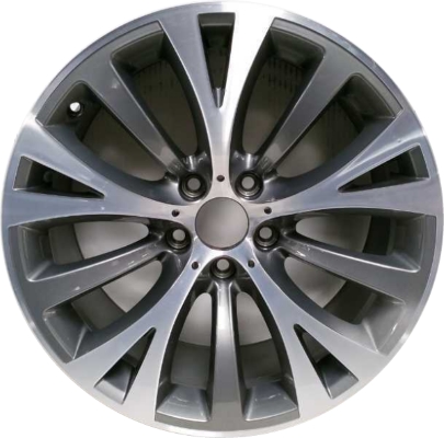BMW 535i GT 2010-2017, 550i GT 2010-2017, 740i 2011-2015, 750i 2011-2015, 760i 2010-2015, ActiveHybrid 7 2011-2015 grey machined 19x8.5 aluminum wheels or rims. Hollander part number, OEM part number 36116788703.