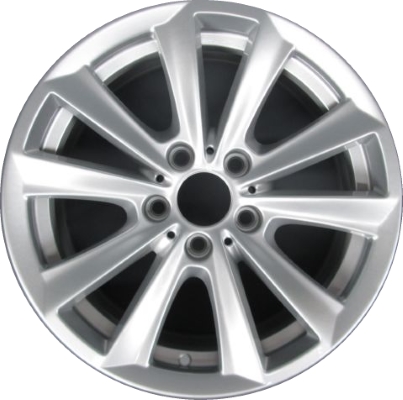BMW 528i 2011-2016, 535i 2011-2016, 550i 2011-2016, 640i 2016, ActiveHybrid 5 2012-2015 powder coat silver 17x8 aluminum wheels or rims. Hollander part number 71403, OEM part number 36116780720.
