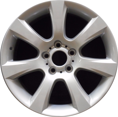 BMW 528i 2011-2016, 535i 2011-2016, 550i 2011-2016, 640i 2012-2019, 650i 2012-2019, ActiveHybrid 5 2012-2015 powder coat silver 18x8 aluminum wheels or rims. Hollander part number, OEM part number 36116790176.