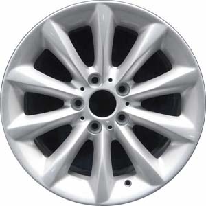 BMW 323i 2008-2012, 328i 2008-2013, 335i 2008-2013 powder coat silver 17x8 aluminum wheels or rims. Hollander part number 71454, OEM part number 36116791480.