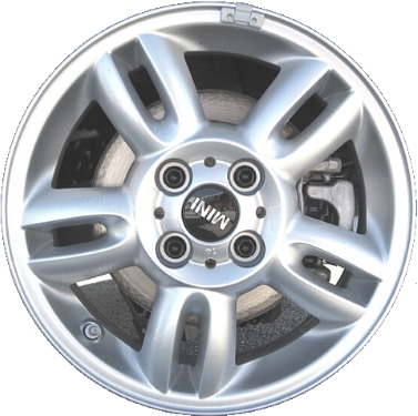 Mini Clubman 2011-2014, Cooper (Convertible) 2011-2014, Cooper (Coupe) 2011-2014, Cooper (Hardtop) 2011-2013 powder coat silver 15x5.5 aluminum wheels or rims. Hollander part number 71467, OEM part number 36116791930.