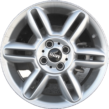 Mini Clubman 2011-2014, Cooper (Convertible) 2011-2015, Cooper (Coupe) 2011-2015, Cooper (Hardtop) 2011-2013 powder coat silver or black 16x6.5 aluminum wheels or rims. Hollander part number 71469U, OEM part number 36116791940, 36116793404.