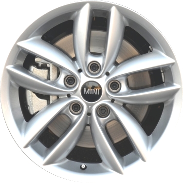 Mini Countryman 2011-2017, Paceman 2013-2016 powder coat silver 17x7 aluminum wheels or rims. Hollander part number 71488U20, OEM part number 36109803723.