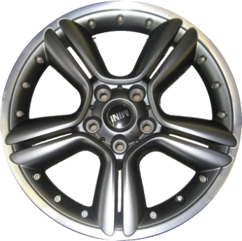 Mini Countryman 2011-2017, Paceman 2013-2016 powder coat anthracite or black 18x7.5 aluminum wheels or rims. Hollander part number 71491U, OEM part number 36109803727, 36109804376.