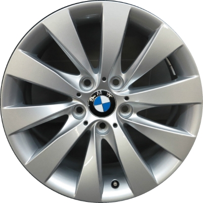 BMW 320i 2012-2018, 328i 2012-2018, 330e 2016-2018, 330i 2017-2019, 335i 2012-2015, 340i 2017-2018, 428i 2014-2016, 435i 2014-2016, ActiveHybrid 3 2013-2015 powder coat silver 17x7.5 aluminum wheels or rims. Hollander part number 71537U20/86084, OEM part number 36116796240.