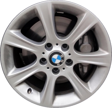 BMW 320i 2012-2015, 328i 2012-2016, 335i 2012-2016, 428i 2014-2016, 430i 2017-2020, 435i 2014-2016, 440i 2017-2020, ActiveHybrid 3 2013-2015 powder coat silver 17x7.5 aluminum wheels or rims. Hollander part number 71538, OEM part number 36116796243.