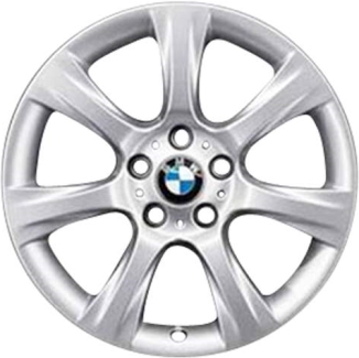 BMW 328i 2012-2016, 330i 2017-2019, 335i 2012-2016, 340i 2017-2019, 428i 2014-2016, 430i 2017, 435i 2014-2016, 440i 2017, ActiveHybrid 3 2013-2015 powder coat silver 18x8 aluminum wheels or rims. Hollander part number 71542, OEM part number 36116796246.