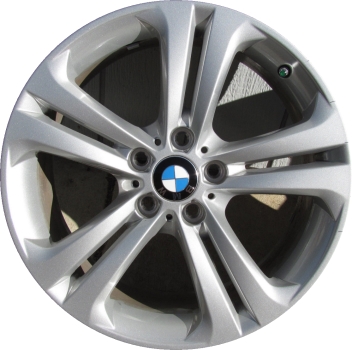 BMW 320i 2012-2015, 328i 2012-2015, 335i 2012-2015, 428i 2014-2016, 430i 2017-2020, 435i 2014-2016, 440i 2017-2020, ActiveHybrid 3 2013-2015 powder coat silver 19x8 aluminum wheels or rims. Hollander part number 71546, OEM part number 36116796256.