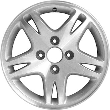 Acura CL 1998-1999 silver machined 16x6 aluminum wheels or rims. Hollander part number ALY71680, OEM part number 42700SY8A11.
