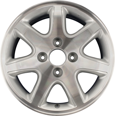 Acura CL 1998-1999 silver machined 16x6 aluminum wheels or rims. Hollander part number ALY71681U10, OEM part number 42700SS8A11.