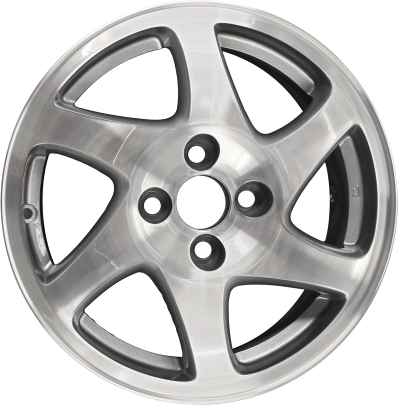 Acura Integra 1998-2001 grey machined 15x6 aluminum wheels or rims. Hollander part number ALY71682U10, OEM part number 42700ST7A41.