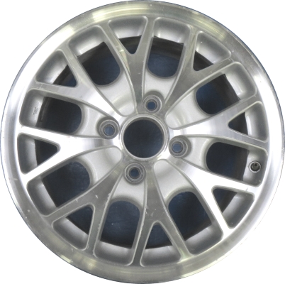 Acura CL 1999 silver machined 16x6 aluminum wheels or rims. Hollander part number ALY71690, OEM part number 08W16SY8200F.