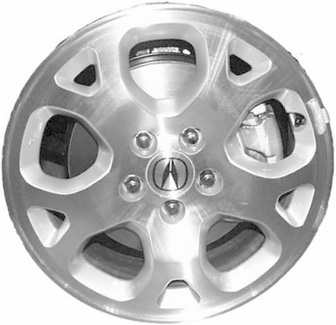 Acura MDX 2001-2002 silver machined 17x6.5 aluminum wheels or rims. Hollander part number ALY71712, OEM part number 42700S3VA01, 42700S3VA02.