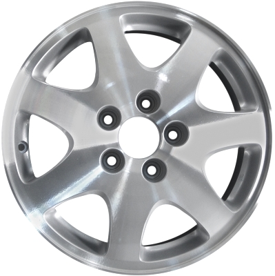Acura RL 2002 silver machined 16x7 aluminum wheels or rims. Hollander part number ALY71716, OEM part number 42700SZ3A41.