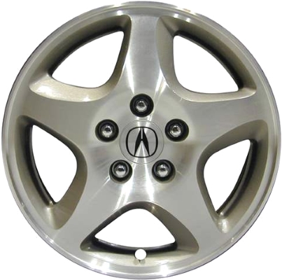 Acura TL 2002-2003 grey machined 16x6.5 aluminum wheels or rims. Hollander part number ALY71718U10, OEM part number 42700S0KJ01.