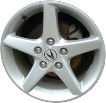 Acura RSX 2002-2004 powder coat silver 16x6.5 aluminum wheels or rims. Hollander part number ALY71721, OEM part number 42700S6MA02ZA, 42700S6MA03ZA.