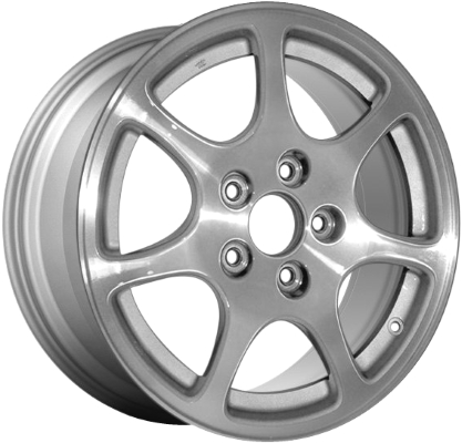Acura RSX 2002-2006 silver machined 16x6.5 aluminum wheels or rims. Hollander part number ALY71722, OEM part number 08W16S6M200A.