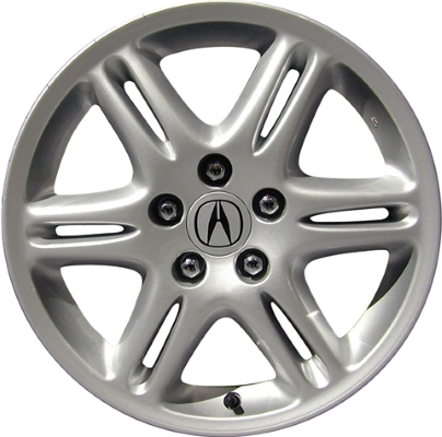 Acura CL 2003 powder coat silver 17x7 aluminum wheels or rims. Hollander part number ALY71725, OEM part number 42700S3MA51.