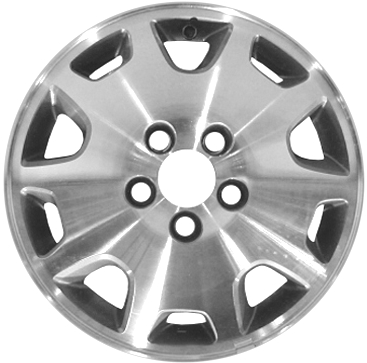 Acura RL 2003-2004 silver machined 16x7 aluminum wheels or rims. Hollander part number ALY71729, OEM part number 42700SZ3A61.