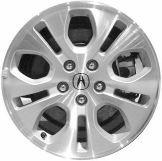 Acura MDX 2003-2006 silver machined 17x6.5 aluminum wheels or rims. Hollander part number ALY71730, OEM part number 42700S3VA21.