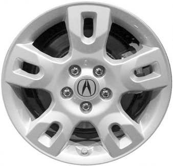 Acura MDX 2004-2006 powder coat silver 17x6.5 aluminum wheels or rims. Hollander part number ALY71736, OEM part number 42700S3VA60, 42700S3VA61.