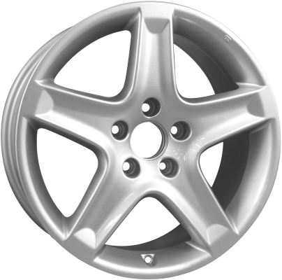 Acura TL 2004-2005 powder coat silver 17x8 aluminum wheels or rims. Hollander part number ALY71733/71810, OEM part number 42700SEPA11, 42700SEPA12.
