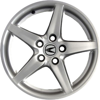 Acura RSX 2005-2006 powder coat silver 17x7 aluminum wheels or rims. Hollander part number ALY71752, OEM part number 42700S6MA82, 42700S6MA83.