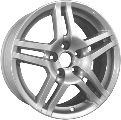 Acura TL 2004-2008 powder coat silver 17x8 aluminum wheels or rims. Hollander part number ALY71762, OEM part number 42700SEPA52.