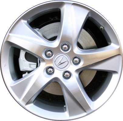 Acura TSX 2009-2014 silver machined 17x7.5 aluminum wheels or rims. Hollander part number ALY71781A15.LS10, OEM part number 42700TL2A81, 42700TL2A82.