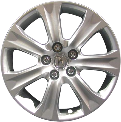 Acura RL 2009-2011 powder coat silver 18x8 aluminum wheels or rims. Hollander part number ALY71783, OEM part number 42800SJAA61, 42800SJAA62.