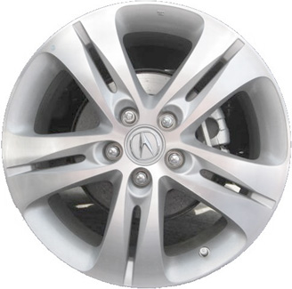 Acura TSX 2010-2014 silver machined 18x8 aluminum wheels or rims. Hollander part number ALY71792, OEM part number 42700TP1A91.