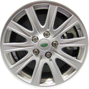 Land Rover LR3 2005-2009 powder coat silver 18x8 aluminum wheels or rims. Hollander part number ALY72201, OEM part number RRC505360MNH.