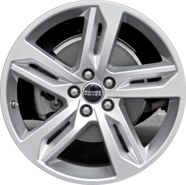 Land Rover Range Rover Evoque 2012-2014 powder coat silver 19x8 aluminum wheels or rims. Hollander part number ALY72232, OEM part number LR024423.