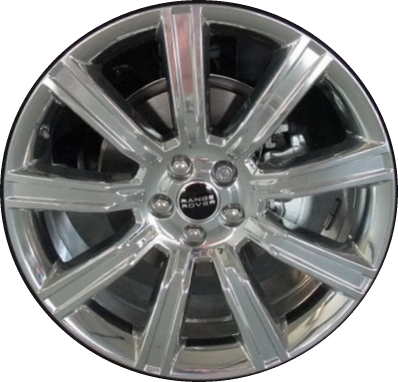 Land Rover Range Rover Evoque 2012-2019 silver polished 20x8 aluminum wheels or rims. Hollander part number ALY72236U90, OEM part number LR026341.