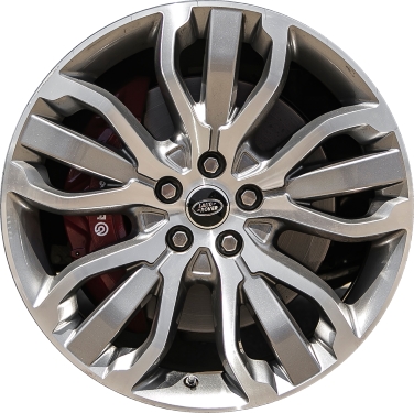 Land Rover Range Rover Sport 2014-2021 grey machined 21x9.5 aluminum wheels or rims. Hollander part number ALY72254U30, OEM part number LR045069.