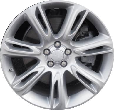Land Rover Range Rover Velar 2018-2023 powder coat silver or black 20x8.5 aluminum wheels or rims. Hollander part number ALY72301U, OEM part number LR091539, LR091537.