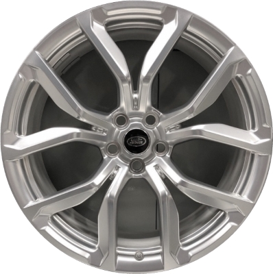 Land Rover Range Rover Sport 2018-2022 polished 22x9.5 aluminum wheels or rims. Hollander part number ALY72316, OEM part number LR103600.