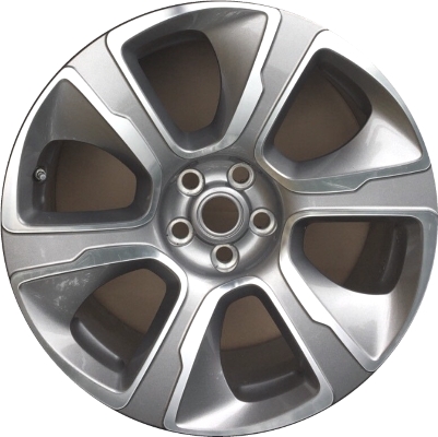 Land Rover Range Rover 2018-2022 grey machined 21x9.5 aluminum wheels or rims. Hollander part number ALY72318/72319HH, OEM part number LR048832, LR048831.