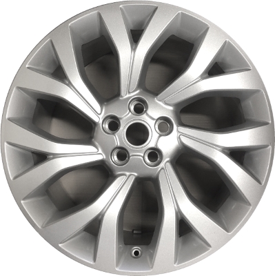 Land Rover Range Rover 2018-2022 powder coat silver or grey machined 21x9.5 aluminum wheels or rims. Hollander part number ALY72322U/72323, OEM part number LR098798, LR098797.