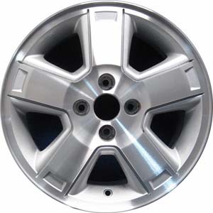 Suzuki Aerio 2002-2003 silver machined 15x6 aluminum wheels or rims. Hollander part number ALY72681, OEM part number 432005488127N.