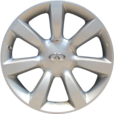 Infiniti FX35 2003-2005, FX45 2003-2005, Q45 2005 powder coat silver 18x8 aluminum wheels or rims. Hollander part number 73677U20.LS01, OEM part number 40300CG025.