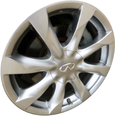 Infiniti FX35 2006-2008, FX45 2006-2008, Q45 2006 powder coat hyper silver 18x8 aluminum wheels or rims. Hollander part number 73688U77, OEM part number 4D0300CW54A.