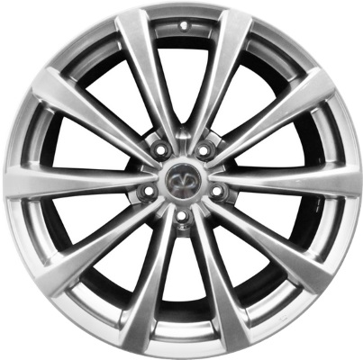 Infiniti G37 2008-2009 powder coat hyper silver 19x8.5 aluminum wheels or rims. Hollander part number ALY73704, OEM part number D0300JL14A.