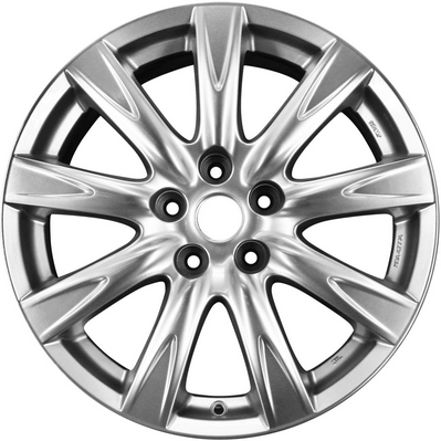 Infiniti G25 2011-2012, G37 2010-2013, M37 2011-2012, M56 2011-2012 powder coat hyper silver 18x7.5 aluminum wheels or rims. Hollander part number 73725, OEM part number D0300JK125.