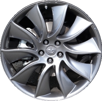 Infiniti FX35 2012, FX37 2013, FX50 2012-2013 powder coat charcoal 21x9.5 aluminum wheels or rims. Hollander part number 73749, OEM part number D03001WW2A.